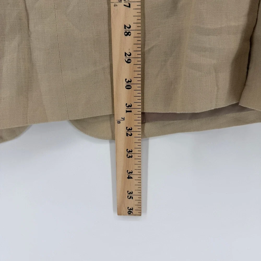 Pronto Uomo Platinum Blazer Mens 44 Long Tan 100% Linen Two Button Sport Coat